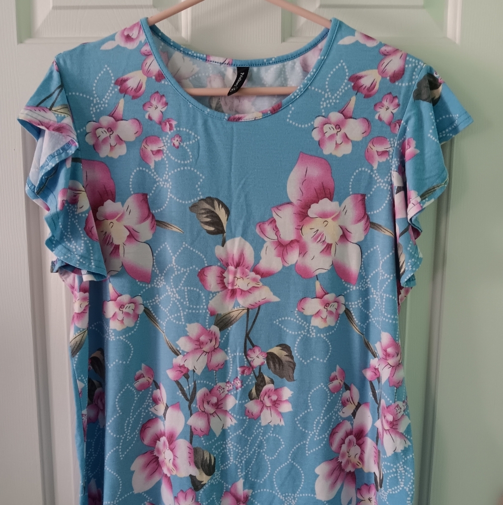 PrinStory Floral Shirt Size XL